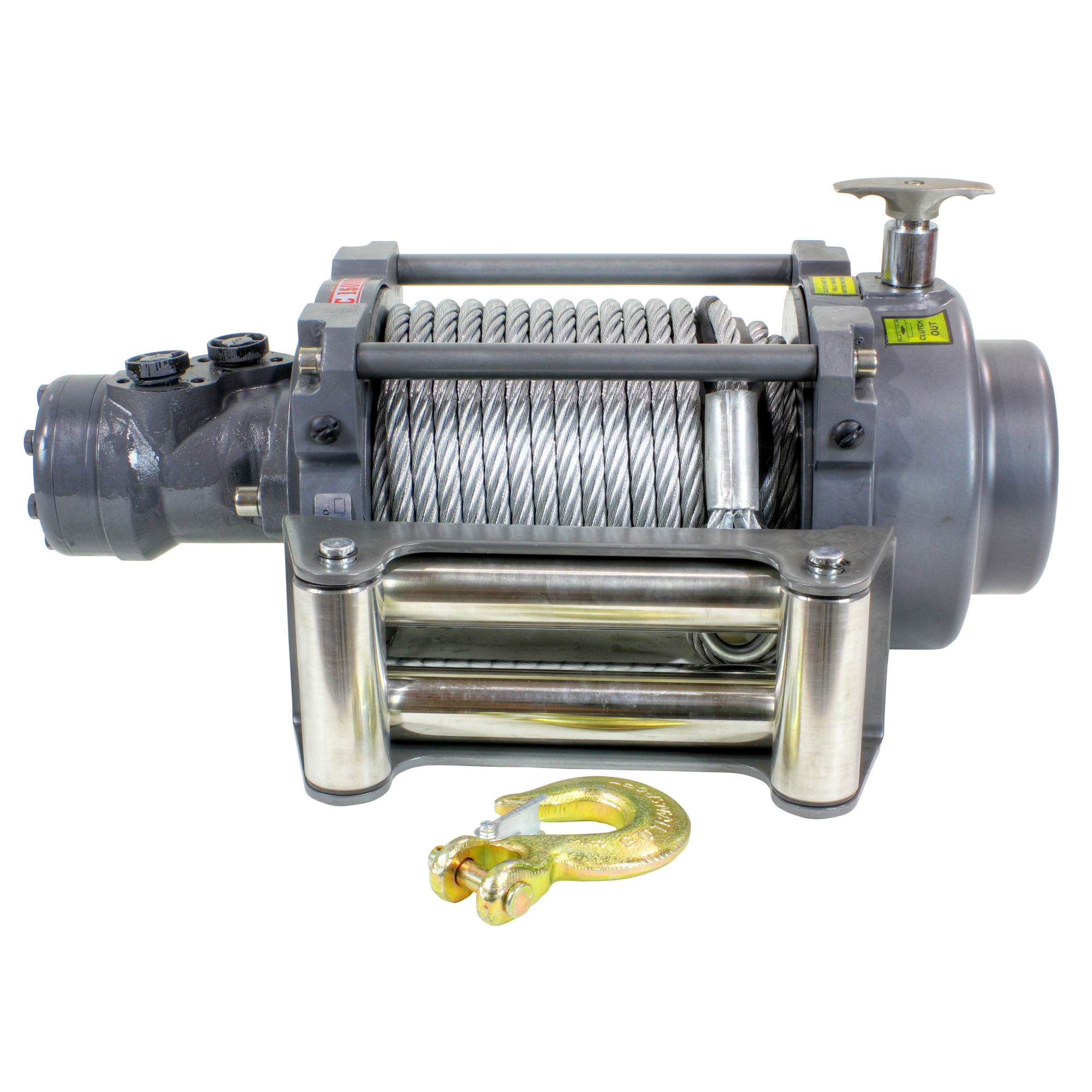 DK2 15k lb Hydraulic Winch - Steel Cable, Capacity (Line Pull) 15000 lb, Volts 12 Model# 15000NH